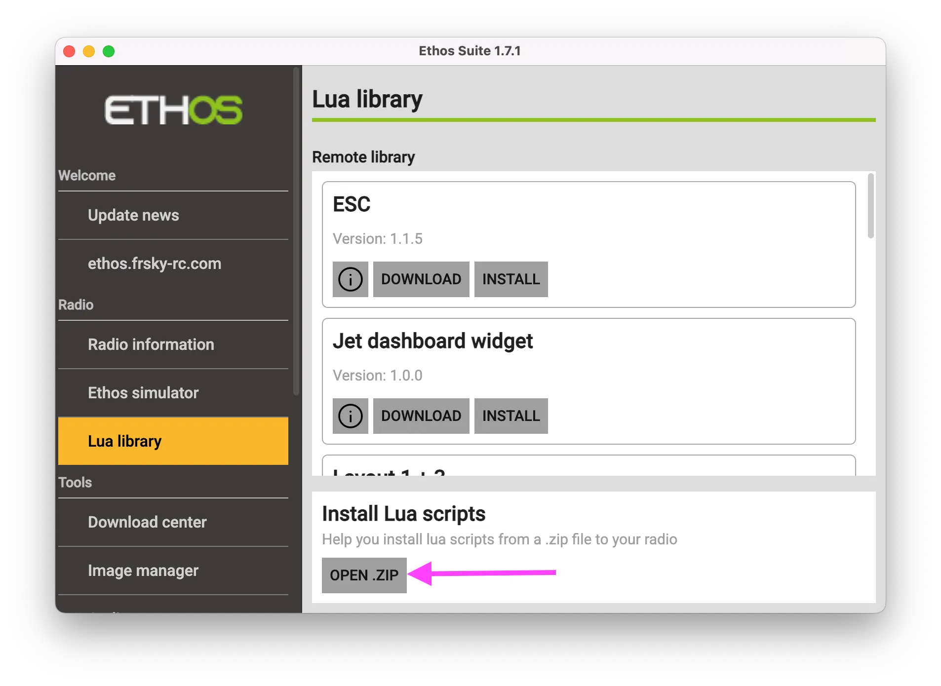 Ethos Studio Install Lua